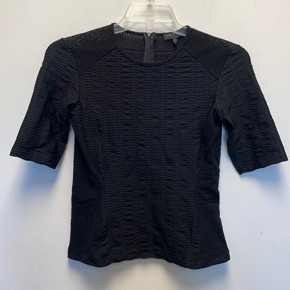 Rag & bone fitted short sleeve black top - Picture 1 of 6